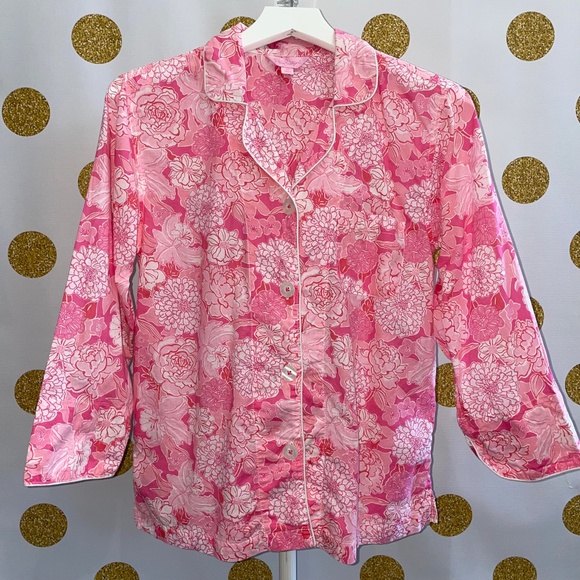 Extremely Rare Lilly Pulitzer Pajama Set in Pink Tropical Floral, Small - Picture 5 of 15